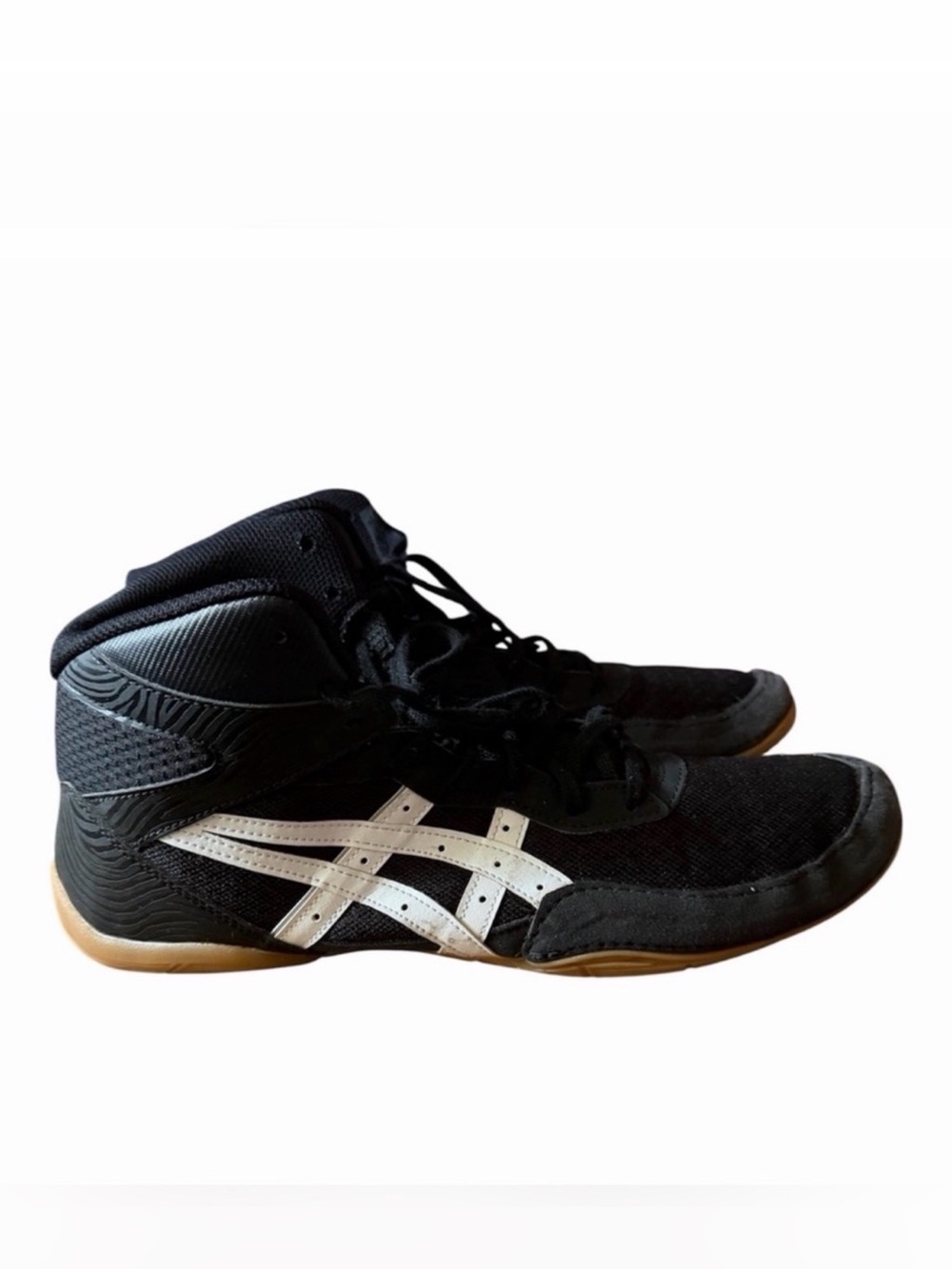 Men’s Asics Black and White High-Top Wrestling Sneakers